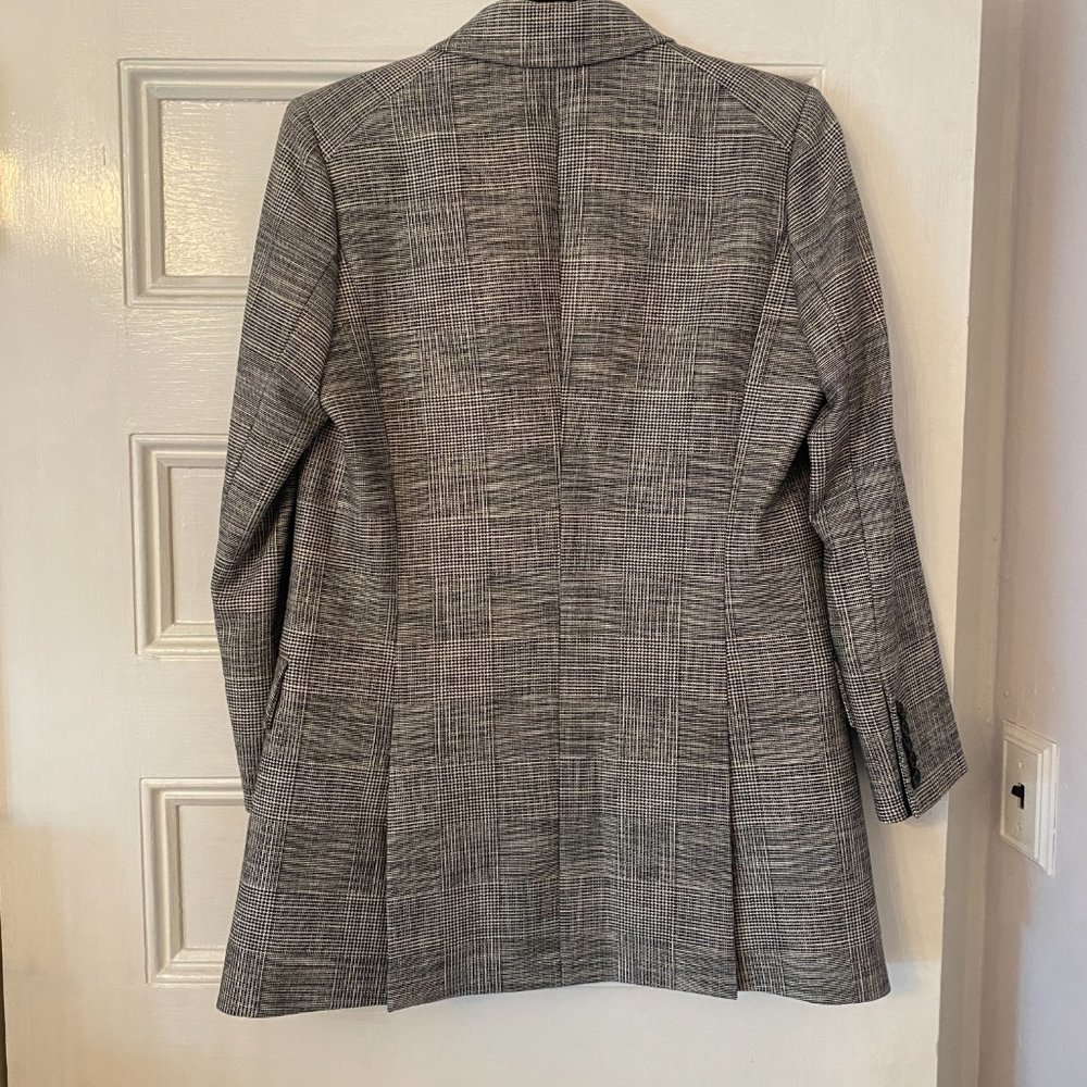 Veronica Beard Fortuna Grey Plaid Check Dickey Jacket Blazer - Size 8 - Picture 7 of 14